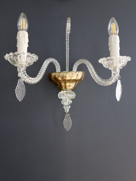 Pair of hand blown Murano wall sconces c.1940