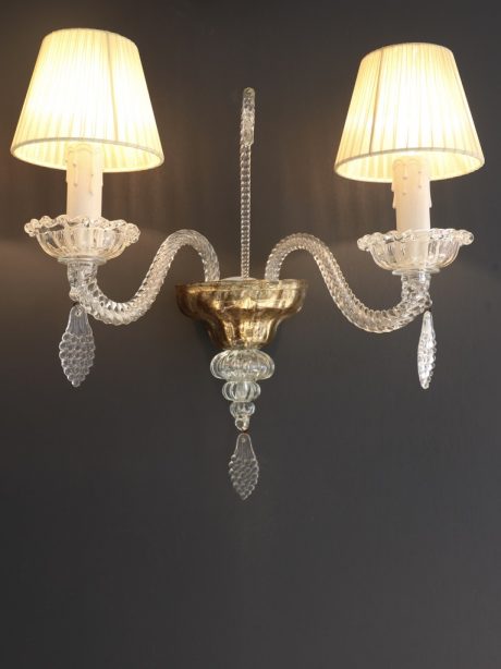 Pair of hand blown Murano wall sconces c.1940