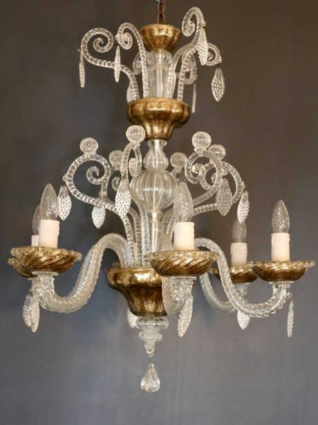 Murano hand blown glass chandelier with grape tassels