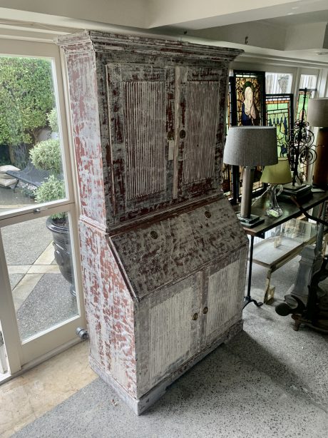 Painted swedish buffet deux corps c.1850