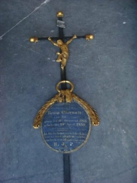 Antique gilded metal crucifix 1859