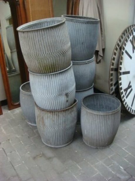 Zinc vintage washer bins (ideal as planters)