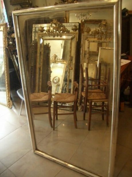 Mid century French Louis Philippe silver leaf mirror c.1930