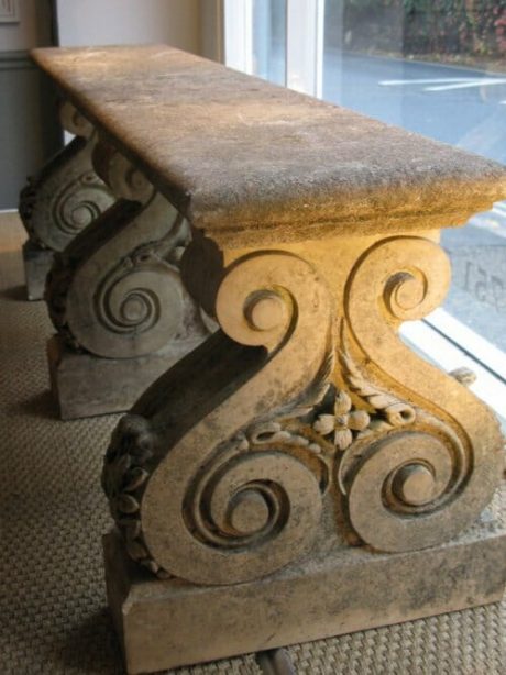 19th century English stone garden bench c.1880