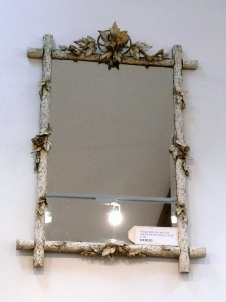 Antique French LXVI style mirror with botanical motif c.1900