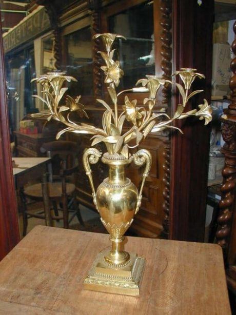 Brass Napoleon III style candlestick c.1880