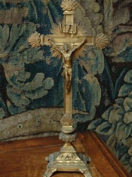 French antique Bronze crucifix c.1870