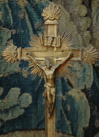 French antique Bronze crucifix c.1870