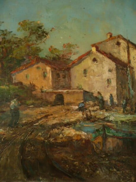 Signed oil on canvas landscape c.1940