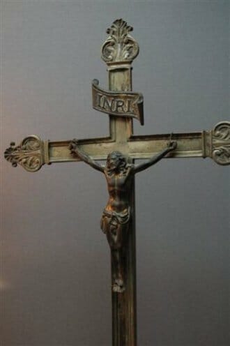 Antique Brass crucifix c.1870