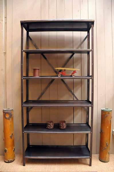 Etagere industrial shelving unit in metal c.1950