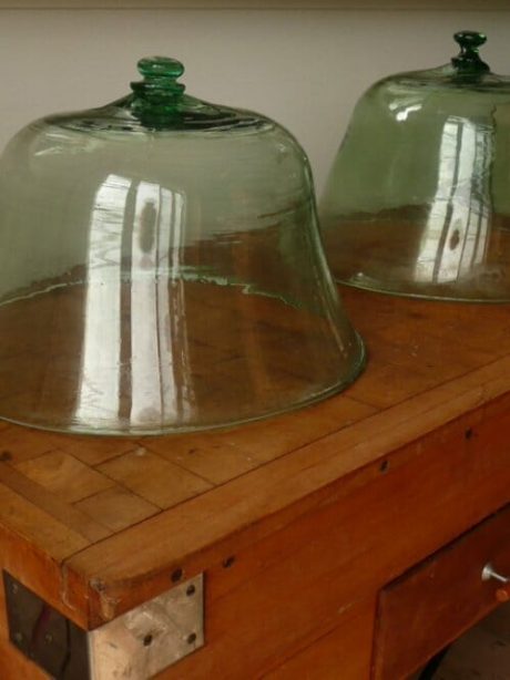 Pair of Antique Jardin cloches with bouton top c.1880