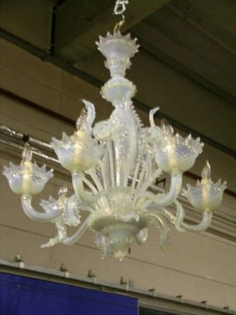 Murano Glass 6 Arm Venetian Chandelier