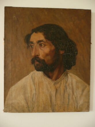 Male oil portrait from turn of the century unsigned