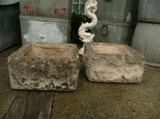 Pair of vintage French stone composite and cement planters