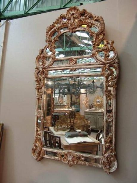 Mid century Rococo style painted wooden mirror c.1940