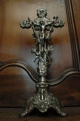 Chromed regule metal crucifix c.1900