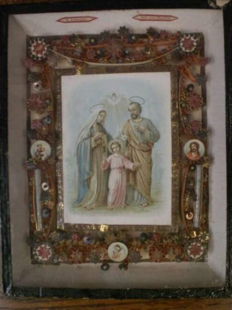 Vintage French framed reliquary