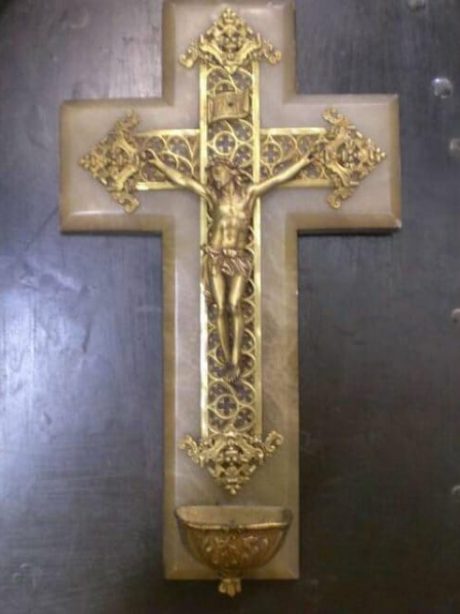 Bronze Corpus Jesus Christ crucifix c.1900