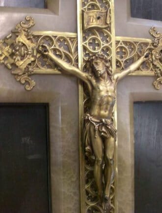 Bronze Corpus Jesus Christ crucifix c.1900