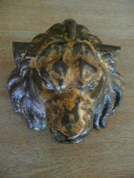 Beautifully patinated cast iron lion's head for wall fountain c.1850