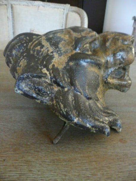 Beautifully patinated cast iron lion's head for wall fountain c.1850