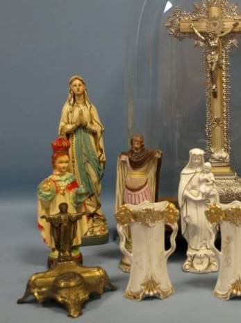 Assortment of vintage religious figurines