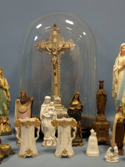 Assortment of vintage religious figurines