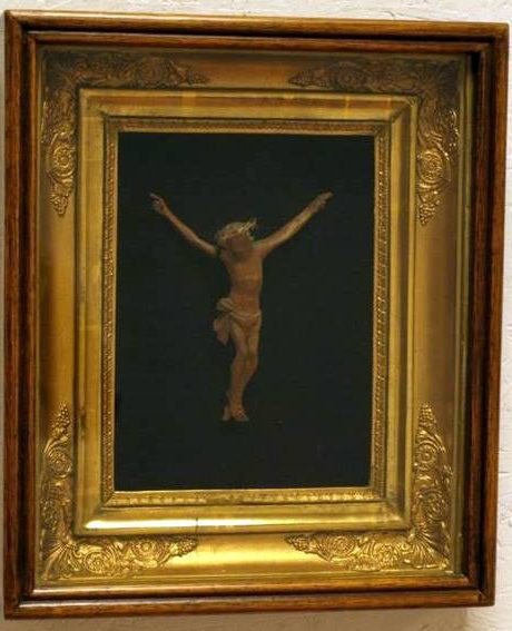 Framed wooden statue of Christ c.1880 -1900