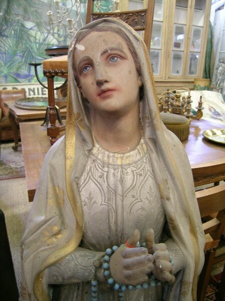 French plaster Madonna statue c.1900
