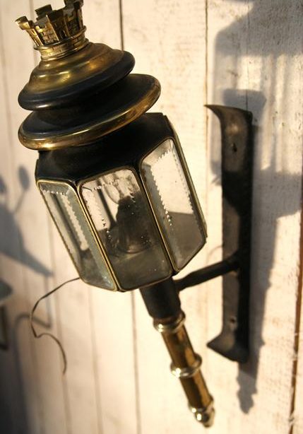 Pair of French Coach Lanterns with original glass c.1890