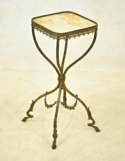 Petite Bronze side table with marble top c.1920
