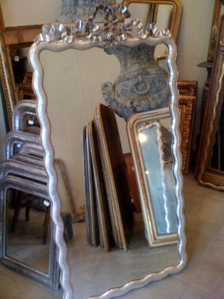 Louis Philippe wave design silver leaf mirror c.1880 -1890