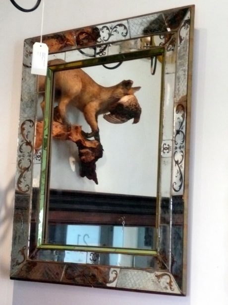 1950's Venetian mirror with eglomised details