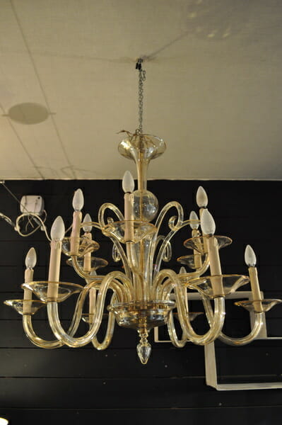 1950's Murano old gold glass chandelier