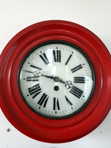 Red laquered French Dial Wall clock 