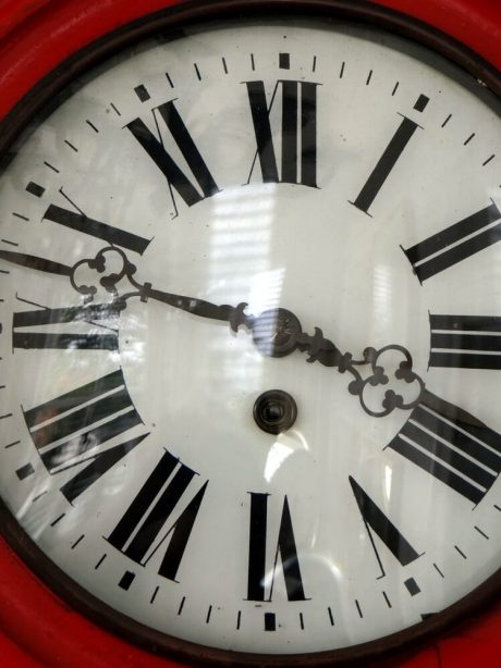 Red laquered French Dial Wall clock 