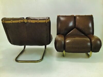 Pair of Italian Glove armchairs for Pottronova c.1970