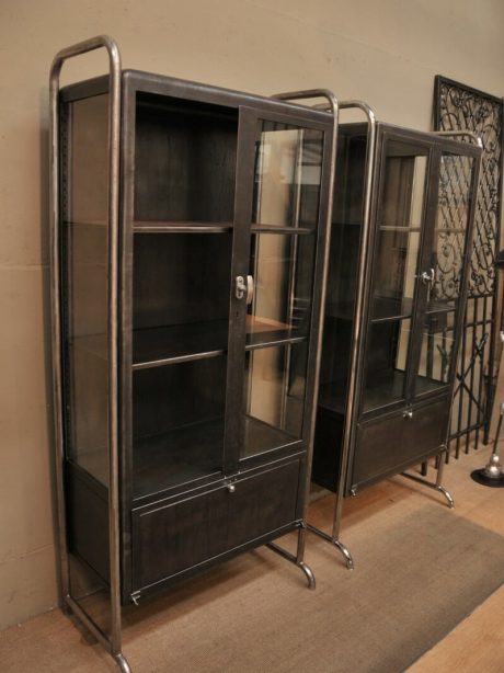 French Metal and chrome Bookcase with shelves c.1930