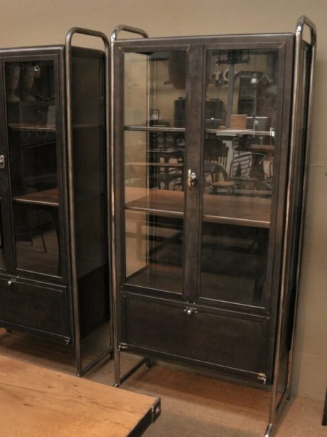 French Metal and chrome Bookcase with shelves c.1930