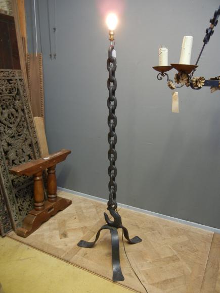 Metal chain standing lamp c.1950