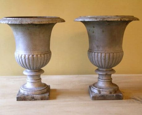 Pair of iron urns c.1900