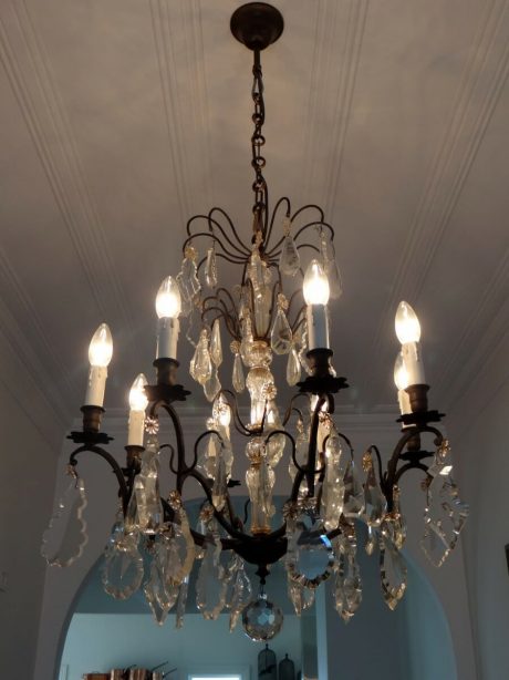 Crystal eight arm chandelier c.1900