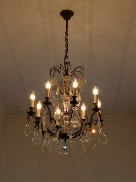 Crystal eight arm chandelier c.1900