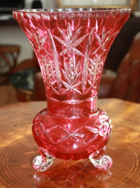 1940's Val St Lambert cut crystal vase