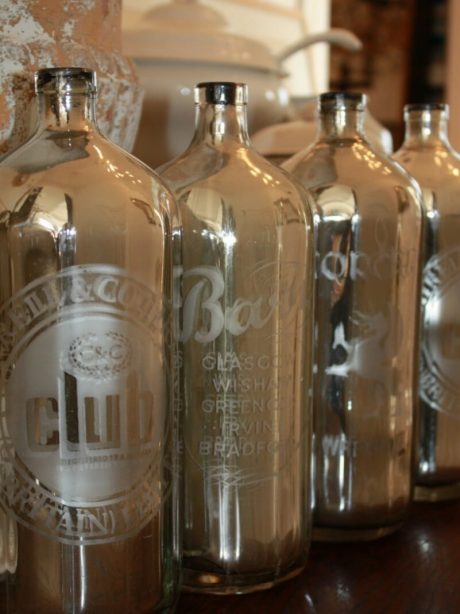 English mercury glass soda bottles c.1920