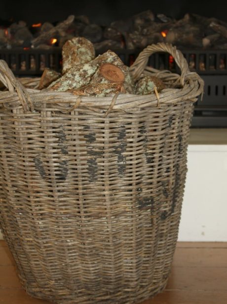 Vintage French cane grape basket