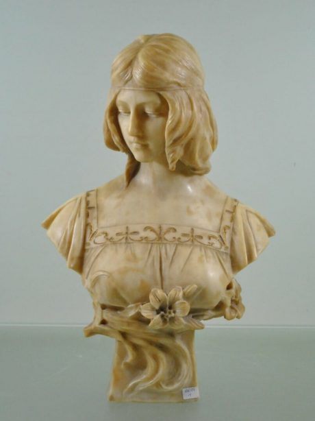 Gilded bronze and alabaster bust signed Antonio Frilli c.1900