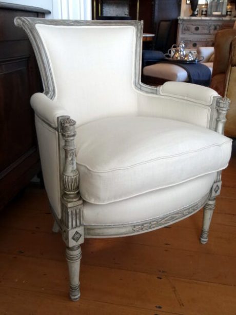 Pair of painted Directoire style armchairs c.1880
