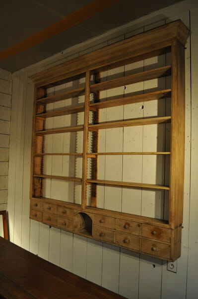 Painted beech wood bistro shelves c.1880 - 1920